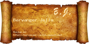 Bervanger Jella névjegykártya